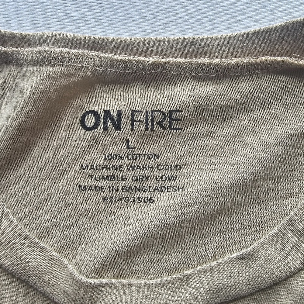 On Fire Graphic Panda Flowers Short Sleeve Tee Womens Size Large Casual - Picture 8 of 10